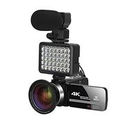 BGAZA 2 PCS 4K Camcorder Digital Video Camera For Streaming Vlog Recorder 18X Time-Lapse Webcam Stabilizer(64G SD Card,Blu)