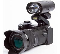 BGAZA 24X Optical Zoom Telephoto Lens Wide Angle Professional Digital Photo Camera SLR Flashlight 33MP 1080P Recorder 3" Screen(64G SD Card,With Flashlight)