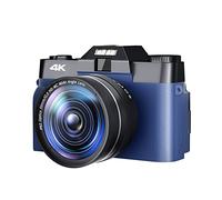 BGAZA 48MP Beginner Digital Camera For Photography 4K Selfie Vlog Camcorder Auto Focus Video Camera Wide Angle Vintage Photo Recorder(128G TF Card,Blu)