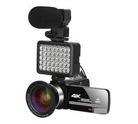 BGAZA 48MP Digital Camcorder Digital Video Camera For Streaming Vlog Recorder 4K 18X Time-Lapse Webcam Stabilizer(64G SD Card,With Mic Lens Light)