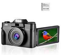 BGAZA 48MP Digital Camera 4K Vlog Camcorder 3.0" 180° Flip Screen Selfie Digital Webcam For Wide Angle Macro Lens(Standard,Only Camera)