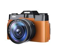 BGAZA 48MP Digital Photo Camera For Photography 3" Flip Screen Selfile Camcorder 4K Stream Macro Lens Streaming Video Camera(128G TF Card,With Lens-04)