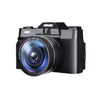 BGAZA 48MP Digital Photo Camera For Photography 3" Flip Screen Selfile Camcorder 4K Stream Macro Lens Streaming Video Camera(128G TF Card,With Lens)