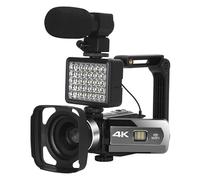 BGAZA 4K Video Cameras Stream Auto Focus 4KMP Digital Camcorder Slow Motion Microphone Vlog Recording Camcorder Webcam(16G SD Card,Kit)