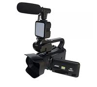 BGAZA 60FPS 4K Vlog Camcorder 64MP Photography Video Camera Live Streaming 18X Zoom AF Digital Recorder 4" Rotate Touch Screen(64G SD Card,With MIC Light)