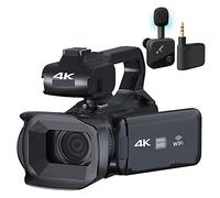 BGAZA 60FPS 4K Vlog Camcorder 64MP Photography Video Camera Live Streaming 18X Zoom AF Digital Recorder 4" Rotate Touch Screen(64G SD Card,With Wireless MIC)