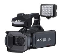 BGAZA 60FPS 4K Vlog Camcorder 64MP Photography Video Camera Live Streaming 18X Zoom AF Digital Recorder 4" Rotate Touch Screen(64G SD Card,With Fill Light)