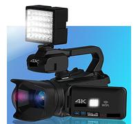 BGAZA 64MP Video Camera Full 4K 60FPS Camcorder For Live Streaming Webcam 18X Auto Focus Vlog Recorder 4" Rotate Screen(64G SD Card,With Fill Light)