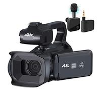 BGAZA 64MP Vlog Camcorder 4K HD Photography Video Camera Live Streaming 18X Zoom AF Digital Recorder Rotate Touch Screen(128G SD Card,With Wireless MIC)