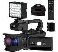 BGAZA Auto Focus 4K Camcorder 18X Zoom 64MP Digital Video Camera For Streaming Webcam Time-lapse 4" Touch Screen Recorder(32G SD Card,With Fill Light)