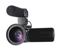 BGAZA Camcorder Vlog Video Camera With Microphone Wide Angle Lens, 1080P Full HD, 10X Optical Zoom(Bundle A)