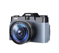 BGAZA Flip Screen 48MP Digital Selfie Camera Wide Angle 4K Vlog Camcorder 16X Zoom Beginner Photography Camera KIDS Gift(Nocard,CDR10-grey)