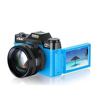 BGAZA Flip Screen 48MP Digital Selfie Camera Wide Angle 4K Vlog Camcorder 16X Zoom Beginner Photography Camera KIDS Gift(128G TF card,CDR10-Battery)