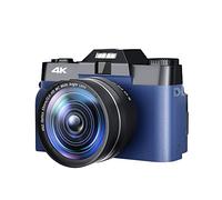 BGAZA Flip Screen 48MP Digital Selfie Camera Wide Angle 4K Vlog Camcorder 16X Zoom Beginner Photography Camera KIDS Gift(Nocard,CDR10-blue)