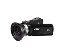 BGAZA Full 4K Digital Camcorder 48MP Digital Video Camera For Streaming 18X Wide Angle Vlog Camera Time Lapse Loop Recording(16G SD Card,With Lens)