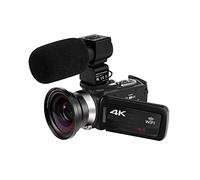 BGAZA Full 4K Digital Camcorder 48MP Digital Video Camera For Streaming 18X Wide Angle Vlog Camera Time Lapse Loop Recording(16G SD Card,With Lens MIC)