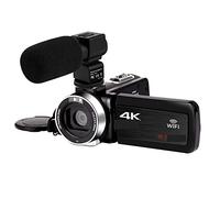 BGAZA Full 4K Digital Camcorder 48MP Digital Video Camera For Streaming 18X Wide Angle Vlog Camera Time Lapse Loop Recording(16G SD Card,With Microphone)