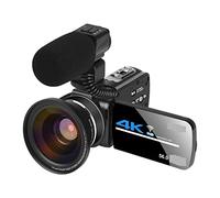 BGAZA Night Vision Digital Cameras Wide Angle 4K Video Recorder Streaming Camcorder For Photography 18X Microphone Vlog Webcam(32G SD Card)