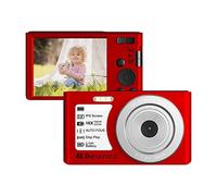 BGAZA Retro Vintage Compact Digital Photo Cameras For Photography 48MP 4K Vlog Camcorder Auto Focus Portable Video Recorder(64G SD Card,Rosso)