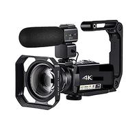 BGAZA Video Camcorder 4K Vlog Camera 10X Optical Zoom Full HD Camaras Blog Filming(Bundle A)