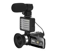 BGAZA Wide Angle 4K Digital Video Cameras Slow Motion Loop Recording Microphone Camcorder Auto Focus Streaming Webcam Vlog Kit(128G SD Card,Generation 3)