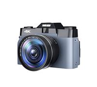 BGAZA Wide Angle Lens 48MP Digital Camera Photography Vlog Camcorder For Live Streaming Webcam 4K 16X Digital Zoom Selfie(32G TF Card,CDR10 Grey-Lens)