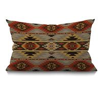 BGBDEIA American Southwest Print Cushion Cover, Ethnic Aztec Geometric Pattern Boho Pillow covers, Rectangle throw pillowcase with invisible zipper for sofa & couch 30 x 50 cm(12 x 20 inch)