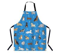 BGBDEIA Cartoon Doodle Puppy Dog Kitchen Apron for Women Men, Adjustable Apron Chef Bakers Apron Cooking Apron Cooking Baking Gardening