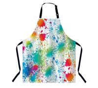 BGBDEIA Colorful Paint Splash Kitchen Apron for Women Men, Unisex Adjustable Cooking Apron, Waterproof Apron for Home Kitchen, Restaurant, Coffee House