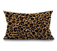 BGBDEIA Cushion Cover Leopard Pattern Hand Drawn Abstract Animal Skin Fashion Fur Cheetah Rectangular Throw Pillow Covers for Couch Sofa Home Decor Cotton Linen 12x20 Inch 30 x 50 cm