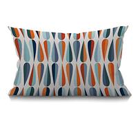 BGBDEIA Cushion Cover Mid-Century Drop Shapes in Tones Modern Retro Style Waist Lumbar Cotton Linen Pillow case Throw Pillow Cover for Sofa Home Decorative Oblong 12x20 Inches 30 x 50 cm