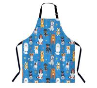 BGBDEIA Cute Dogs and Footprint Pattern Chefs Apron, Cooking and Baking Apron for Men and Women, Kitchen Apron, Butchers Apron, BBQ & Catering Bibs