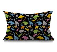BGBDEIA Dinosaur Lumbar Cushion Cover 30X50cm 12x20 Inch Decorative Bedroom Living Room Colorful Cute Cartoon Animal Dinosaur Dragon Pattern Rectanglar Throw Pillow Cover for Bed Sofa Couch