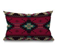 BGBDEIA Ethnic Pattern Farmhouse Oblong Rectangle Cushion Covers Pillow Cover Southwest American Print Decorative Throw Pillow Case Cotton Linen,30 x 50 cm 12x20 inch