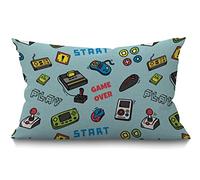 BGBDEIA Gamer Cushion Cover,Decorative Throw Pillow Video Game and Game Handle Pattern Waist Lumbar Cotton Linen Throw Pillow case Cushion Cover for Sofa Home Decorative Oblong 12x20 Inches 30x50 cm