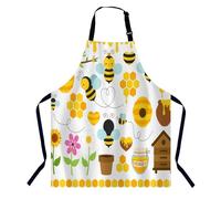 BGBDEIA Honey Bees Apron Adjustable Neck Bib Apron for Men Women,Suitable for Kitchen Cooking Waitress Chef Apron