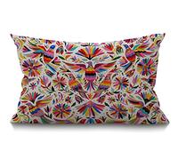 BGBDEIA Mexican Design Colorful Pigeons Pheasant Cotton Linen Cushion Cover Lumbar Pillow CaseHome Office Decorative Rectangle Throw Pillow Cover 30 x 50 cm 12 X 20 Inches