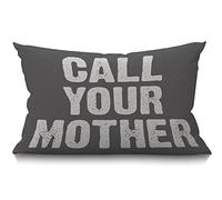 BGBDEIA Oblong Cushion Cover Farmhouse 12x20 Inch Soft Linen Throw Pillowcase Call Your Mother Funny Quote Pillow Cover for Couch Bed Sofa Chair,30 x 50 cm