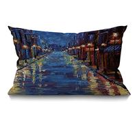 BGBDEIA Oblong Cushion Cover Farmhouse 12x20 Inch Soft Linen Throw Pillowcase New Orleans Bourbon Street Watercolor Painting Pillow Cover for Couch Bed Sofa Chair,30 x 50 cm