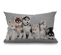 BGBDEIA Sit Stay Words Dog Cotton Linen Cushion Cover Lumbar Pillow CaseHome Office Decorative Rectangle Throw Pillow Cover 30 x 50 cm 12 X 20 Inches
