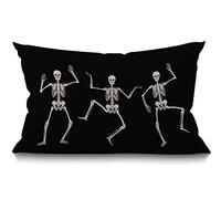 BGBDEIA Skull Cushion Cover Vintage Design Skeleton Funny Fashion Cool Black and White Autumn Home Decor Throw Pillow Covers Cotton Linen 12x20 Inch 30 x 50 cm