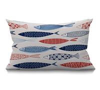 BGBDEIA Stripes Cushion Cover 12x20 Inch Expressionist Art Work Rainbow Lines Splashes Graffiti Rectangle Pillow Cases Home Decorative Cotton Linen Throw Pillow Cover for Bed Sofa 30 x 50 cm