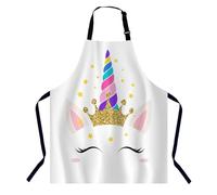 BGBDEIA Unicorn Queen Magic Eyes Eyelashes Kitchen Apron for Women Men, Unisex Adjustable Cooking Apron, Waterproof Apron for Home Kitchen, Restaurant, Coffee House