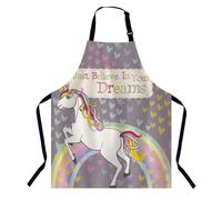 BGBDEIA Unicorn with a Rainbow Kitchen Apron for Women Men, Motivation Quote Just Believe In Your Dreams Unisex Adjustable Cooking Apron, Waterproof Apron for Home Kitchen, Restaurant, Coffee House