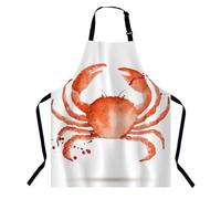 BGBDEIA Watercolor Crab Kitchen Apron for Women Men, Unisex Adjustable Cooking Apron, Waterproof Apron for Home Kitchen, Restaurant, Coffee House