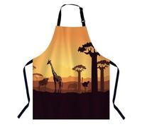 BGBDEIA Wild Animals Kitchen Apron for Women Men, Adjustable Apron Chef Bakers Apron Cooking Apron Cooking Baking Gardening