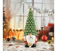 BGBWBFBR Light-up 11.4 inch Christmas gnome with Glowing Tree hat - Festive Gnomes at Night, Holiday Decorations for Home, Christmas Figurines(Red; Green