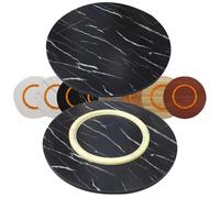 BGBZHMMEE 24" 28" 32" 36" 40" Lazy Susan Turntable, Large Wooden Round Dining Table Serving Tray, 360° Swivel Serving Plate, Silent& Smooth, Easy To Clean(Black,100cm/40in)