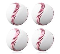 BGCCWJ 9 Inch Baseballs,4Pcs Blank Standard Baseball Balls,PVC Rubber Leather Hand Stitched Ball,Youth Outdoor Sports High Elastic Training Hard Ball,Soft Baseball for Team Practice,Games,Autograph
