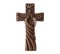 BGCOPPER Holy Family Wall Cross, Handmade Wooden Cross Wall Crucifix, Jesus Cross Wall Decor Art for Home Room Decor Christmas Gifts - 14 Inch